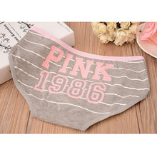 12 Style Sexy Underwear Women Panties Cotton Stripe Mid Rise Panties Cute Letter Pink Print Girl Casual Underwear PY3 ILML