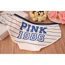 12 Style Sexy Underwear Women Panties Cotton Stripe Mid Rise Panties Cute Letter Pink Print Girl Casual Underwear PY3 ILML