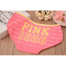 12 Style Sexy Underwear Women Panties Cotton Stripe Mid Rise Panties Cute Letter Pink Print Girl Casual Underwear PY3 ILML