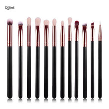 12 pcs QiBest Rose Gold makeup brushes Professional Complete Eyeshadow eyeliner blending pinceis brush Powder make up brush ILML