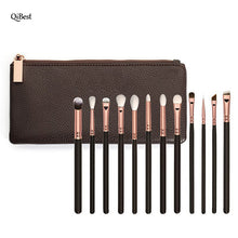 12 pcs QiBest Rose Gold makeup brushes Professional Complete Eyeshadow eyeliner blending pinceis brush Powder make up brush ILML