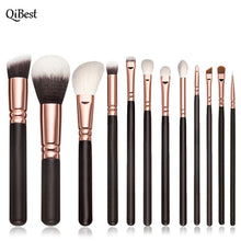 12PCS QiBest Professional makeup brushes rose gold make up brushes Eyeshadow Concealer blending foundation pinceis brush kit ILML