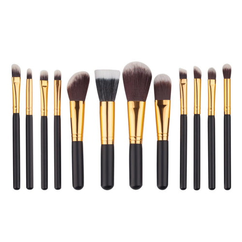 12pcss Black Wood Blending Makeup Brush Set Professional Cosmetic Brush Kit Make Up Brushes Tools Beauty pincel Maquiagem  ILML