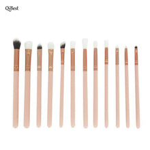 12Pcs QiBest Professional makeup brushes rose gold maquillage eyebrow eyes eyeliner blending pencil make up brushes Tools ILML