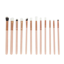 12Pcs QiBest Professional makeup brushes rose gold maquillage eyebrow eyes eyeliner blending pencil make up brushes Tools ILML