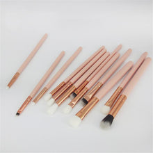 12Pcs QiBest Professional makeup brushes rose gold maquillage eyebrow eyes eyeliner blending pencil make up brushes Tools ILML