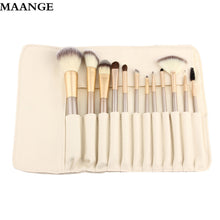 12pcs Makeup Brushes Powder Foundation Eyeshadow professional makeup Cosmetic Tool with Leather Toiletry Kit brush ILML