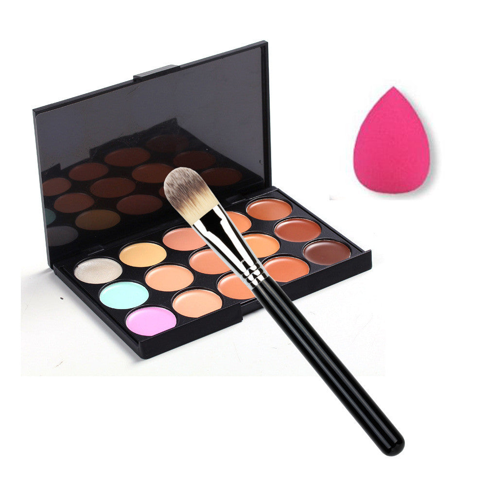 15 Color Concealer Palette Makeup Brush Sponge Puff Makeup Contour Palette powder eyebrow lip Multi-Function brush Cosmet ILML