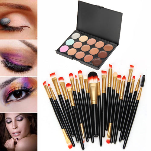15 Colors MAANGE professional makeup brush Contour Face Cream Makeup Concealer Palette 20 make up brushes eyebrow cosmetic ILML