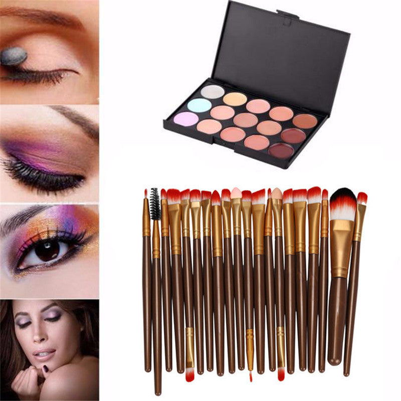 15 Colors professional concealer palette 20 pcs makeup brushes Party cream contour eyeshadow palettes brush concealer  ILML