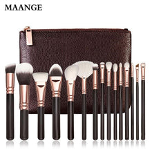 15 PCS Professional Rose gold Makeup Brushes Cosmetic Complete Eye Kit Case Powder Foundation ovale wood makeup brush kit ILML