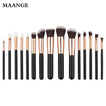 15PCS Maange Makeup Brushes Foundation Powder Eyeshadow eyelashes rose gold Powder Foundation ovale makeup brush cosmetics ILML