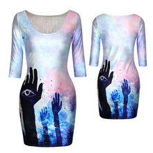 18 Colors Women Sexy Slim Dress Fit 3D Animal Print Space Galaxy Bodycon Mini Dresses  ILML