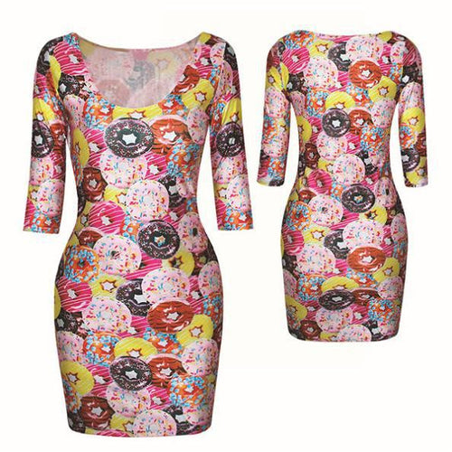 18 Colors Women Sexy Slim Dress Fit 3D Animal Print Space Galaxy Bodycon Mini Dresses  ILML