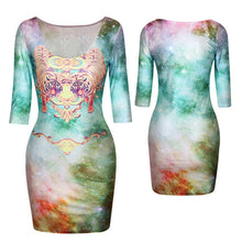 18 Colors Women Sexy Slim Dress Fit 3D Animal Print Space Galaxy Bodycon Mini Dresses  ILML