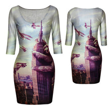 18 Colors Women Sexy Slim Dress Fit 3D Animal Print Space Galaxy Bodycon Mini Dresses  ILML