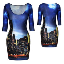 18 Colors Women Sexy Slim Dress Fit 3D Animal Print Space Galaxy Bodycon Mini Dresses  ILML