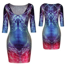 18 Colors Women Sexy Slim Dress Fit 3D Animal Print Space Galaxy Bodycon Mini Dresses  ILML