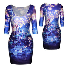 18 Colors Women Sexy Slim Dress Fit 3D Animal Print Space Galaxy Bodycon Mini Dresses  ILML