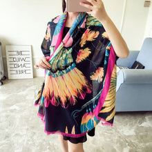 190*95cm Women Scarf Totem Triabl Feather Printed Soft Long Wraps Shawl Scarves Cotton Scarf ILML