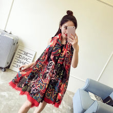 190cm*95cm Totem Painted Soft Long Wraps Shawl Scarves Women Scarf Cotton Shawls Scarves ILML