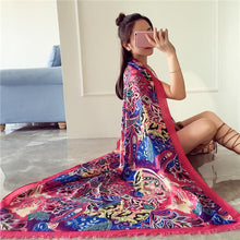 190cm*95cm Totem Painted Soft Long Wraps Shawl Scarves Women Scarf Cotton Shawls Scarves ILML