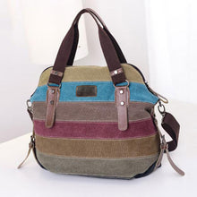 Canvas multicolour Striped Women Shoulder Bag Satchel Crossbody Tote Satchel Hbag Purse Messenger  ILML