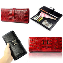 Korean Crocodile Pattern Long Leather Women's Top Grade Wallet Ladies Purse ILML