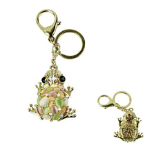 Romly Cat eye stone Frog Keychain Crystal purse keys wallet Bag usb Car Key Chain ring key fob Cute Mini Gift ILML