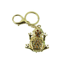 Romly Cat eye stone Frog Keychain Crystal purse keys wallet Bag usb Car Key Chain ring key fob Cute Mini Gift ILML