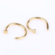 Nose Open Hoop Ring Earring Body Piercing Studs Gift Stainless Steel ILML