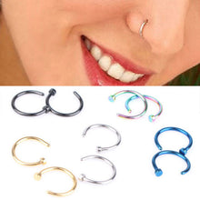 Nose Open Hoop Ring Earring Body Piercing Studs Gift Stainless Steel ILML