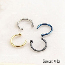 Nose Open Hoop Ring Earring Body Piercing Studs Gift Stainless Steel ILML