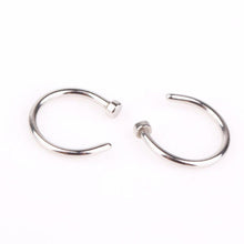 Nose Open Hoop Ring Earring Body Piercing Studs Gift Stainless Steel ILML