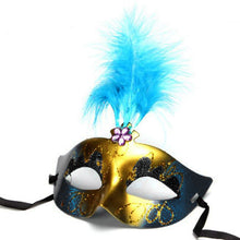 1X Charming Multi-colored Halloween Sexy Adult Feather Plastic Mask Lovely luminous Christmas Party feather mask ILML