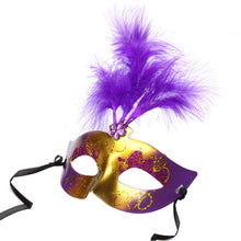 1X Charming Multi-colored Halloween Sexy Adult Feather Plastic Mask Lovely luminous Christmas Party feather mask ILML