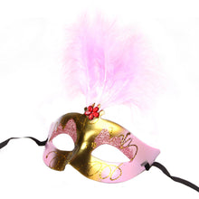1X Charming Multi-colored Halloween Sexy Adult Feather Plastic Mask Lovely luminous Christmas Party feather mask ILML