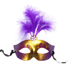 1X Charming Multi-colored Halloween Sexy Adult Feather Plastic Mask Lovely luminous Christmas Party feather mask ILML