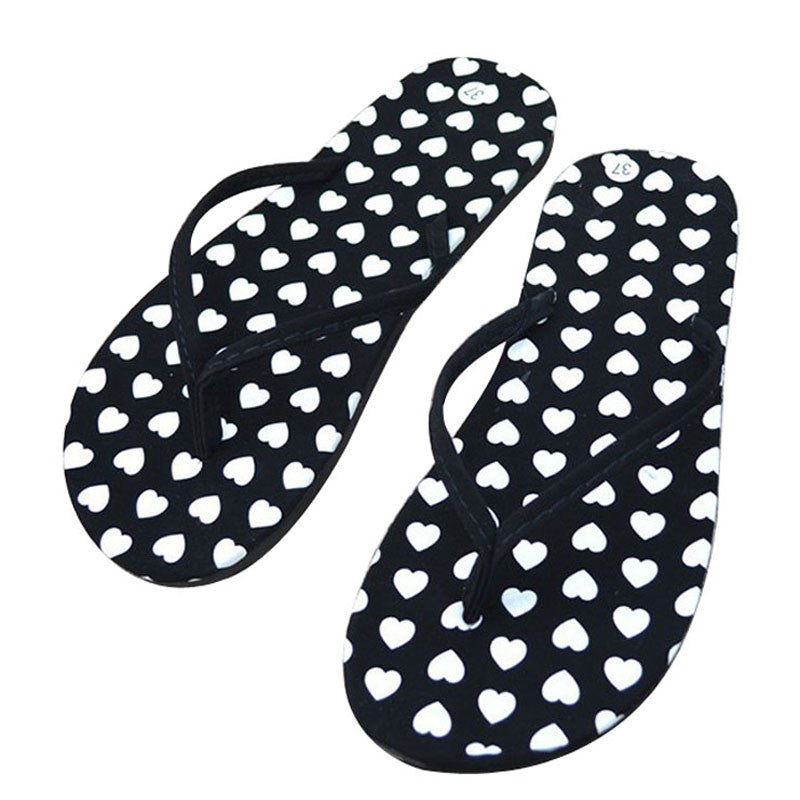 Love Heart Flat Slippers Beach Slippers Massage Slippers ILML