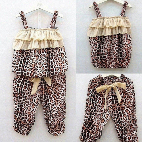 2-6Y 2 Pieces Baby Girls Clothing Sets Kids Children Vest  Pants Clothes Suits Outfits Clothes Set ILML