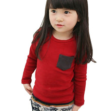2-7Y Baby Kids Boys Girls Unisex Long Sleeve Clothes Crewneck Children T-shirts Pocket Decor Shirt Clothing PY1 ILML