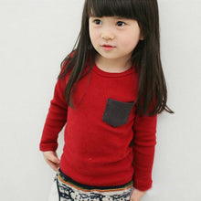 2-7Y Baby Kids Boys Girls Unisex Long Sleeve Clothes Crewneck Children T-shirts Pocket Decor Shirt Clothing PY1 ILML