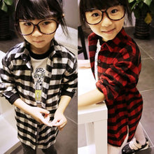 2-7Y Children Kids Boys Girls Shirts Long Sleeve Shirts Plaids Checks Tops Costume Shirt ILML