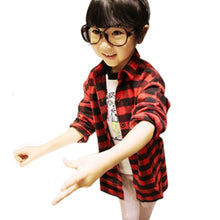 2-7Y Children Kids Boys Girls Shirts Long Sleeve Shirts Plaids Checks Tops Costume Shirt ILML