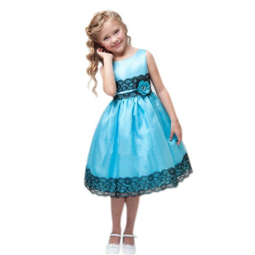 2-7Y Girls Toddlers Lovely 3D Flower Cluster Princess Dress Party Tulle Gown Dresses  ILML