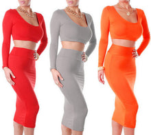 2 Piece Women Long Sleeve Dress Women Clothing Vestidos Casaul Sexy Club Midi Bage Bodycon Party Dresses ILML