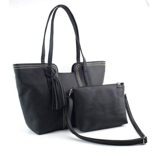 2 pcs Women messenger bags Vintage Tassel Scrub Leather Bag Crossbody Shoulder Bags Clutch Bag Hbags bolsa feminina ILML
