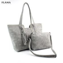 2 pcs Women messenger bags Vintage Tassel Scrub Leather Bag Crossbody Shoulder Bags Clutch Bag Hbags bolsa feminina ILML