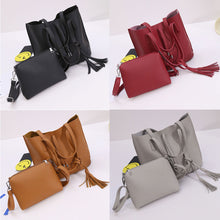 2 pcs women's hbags designer ladies Shoulder bag women messenger bags Tassels leather crossbody bag bolsa mujer ILML