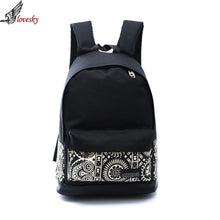 Black Style Students Travel Oversize Canvas Book Satchel Backpack Shoulder Bag School Rucksack Forward ILML